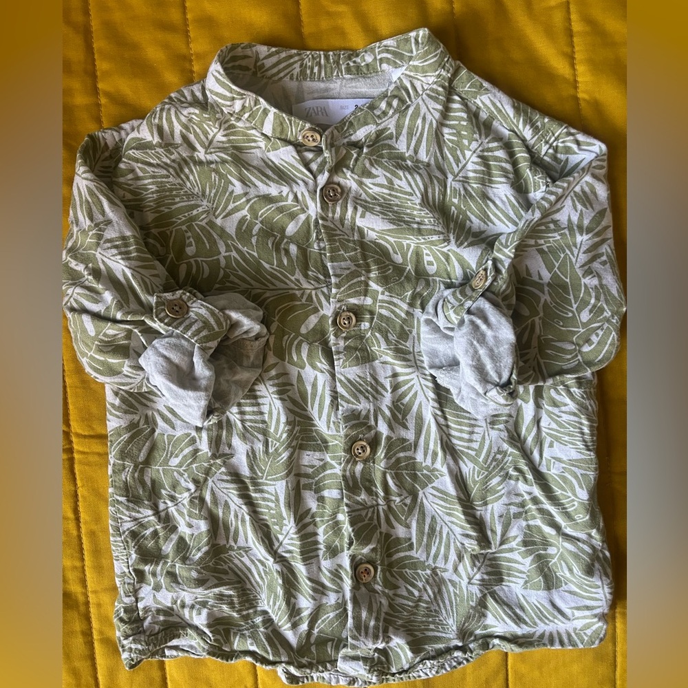 Zara Olive Leaf Pattern Shirt (2-3 yrs)